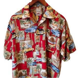 Hot Rod Shirt Men’s Large Camp Shirt Button Up